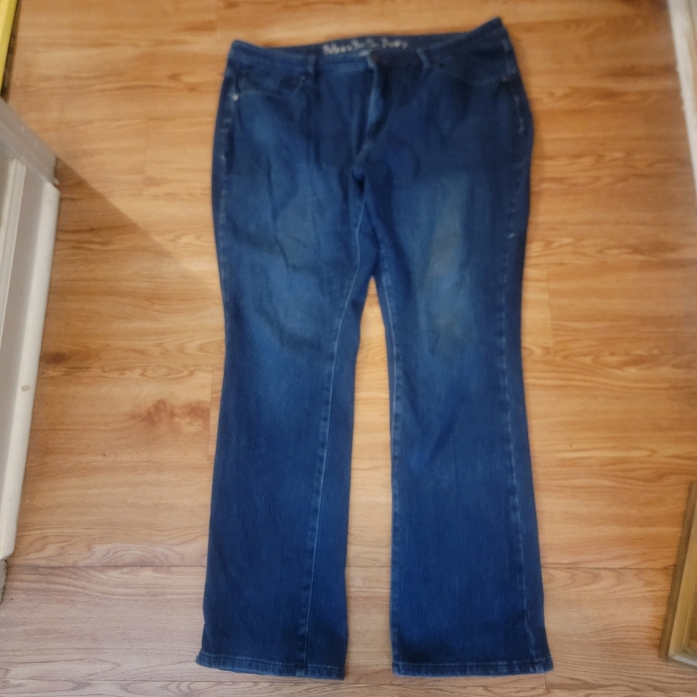 Belle by Kim Gravel Dark Blue Straight Leg Jeans 16 Regular Flexibelle